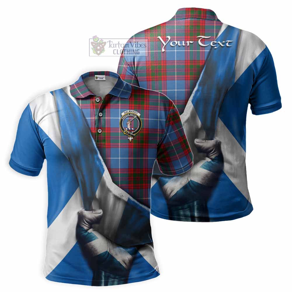 Tartan Vibes Clothing Dalmahoy Tartan Polo Shirt with Family Crest Scotland Patriotic Style