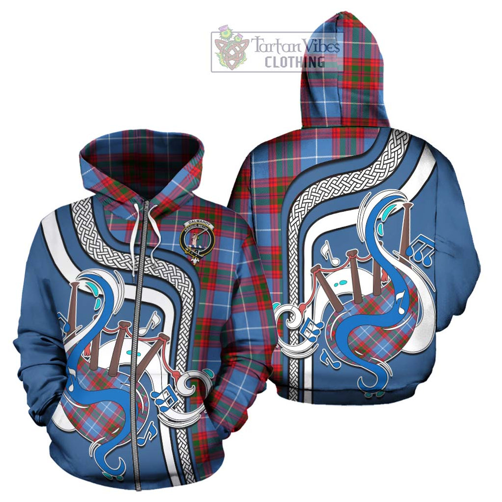 Dalmahoy Tartan Hoodie with Epic Bagpipe Style - Tartanvibesclothing Shop