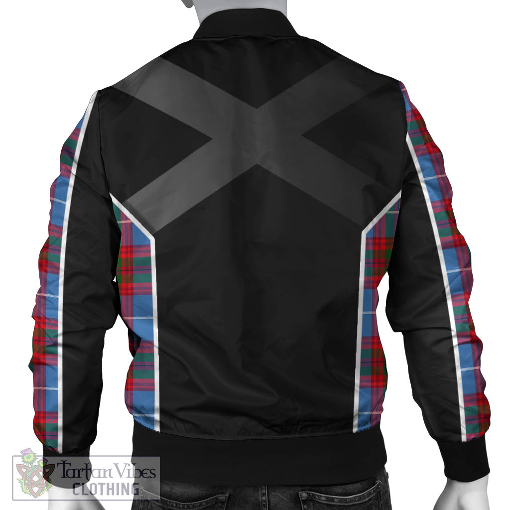 Tartan Vibes Clothing Dalmahoy Tartan Bomber Jacket with Family Crest and Scottish Thistle Vibes Sport Style