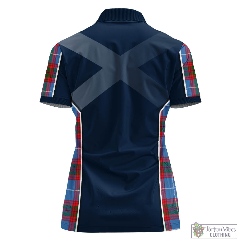 Dalmahoy Tartan Women's Polo Shirt with Family Crest and Lion Rampant Vibes Sport Style - Tartan Vibes Clothing