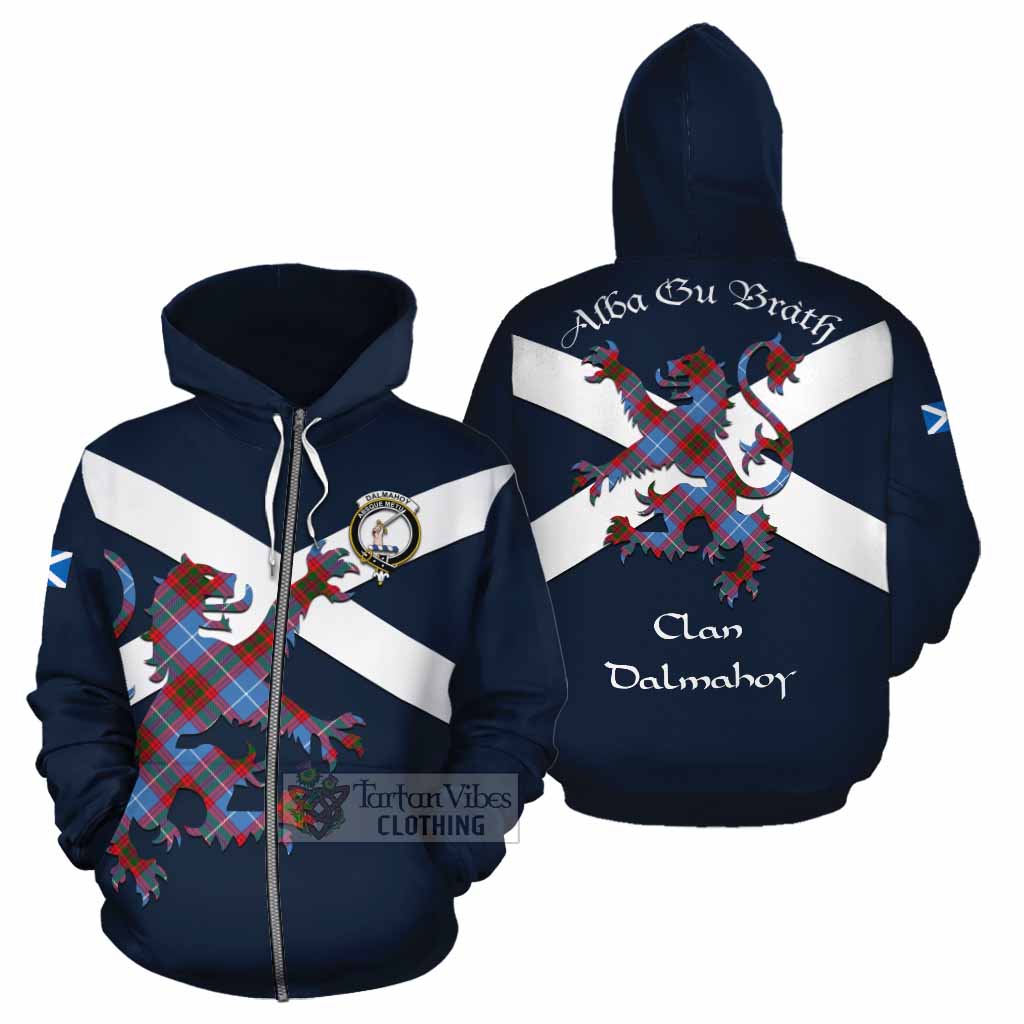 Tartan Vibes Clothing Dalmahoy Tartan Lion Rampant Cotton Hoodie Proudly Display Your Heritage with Alba Gu Brath and Clan Name