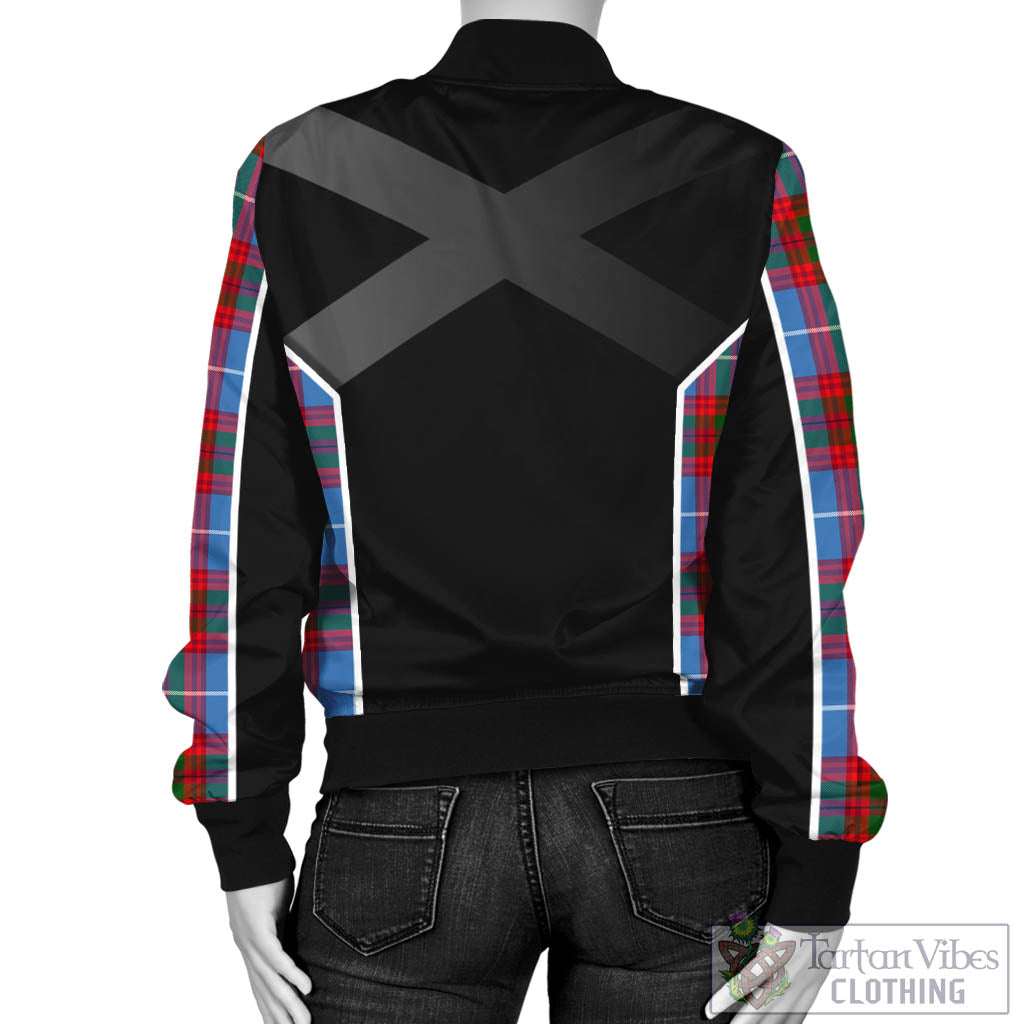 Tartan Vibes Clothing Dalmahoy Tartan Bomber Jacket with Family Crest and Scottish Thistle Vibes Sport Style