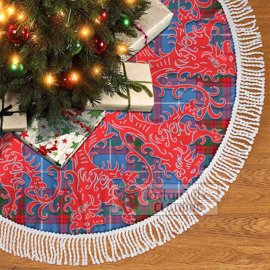 Tartan Vibes Clothing Dalmahoy Tartan Christmas Tree Skirt Lion Rampant Style