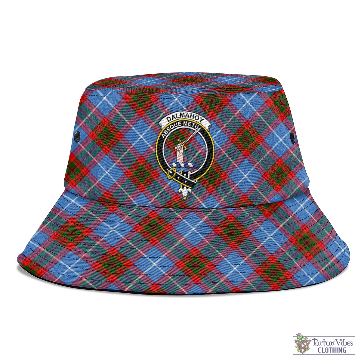 Tartan Vibes Clothing Dalmahoy Tartan Bucket Hat with Family Crest