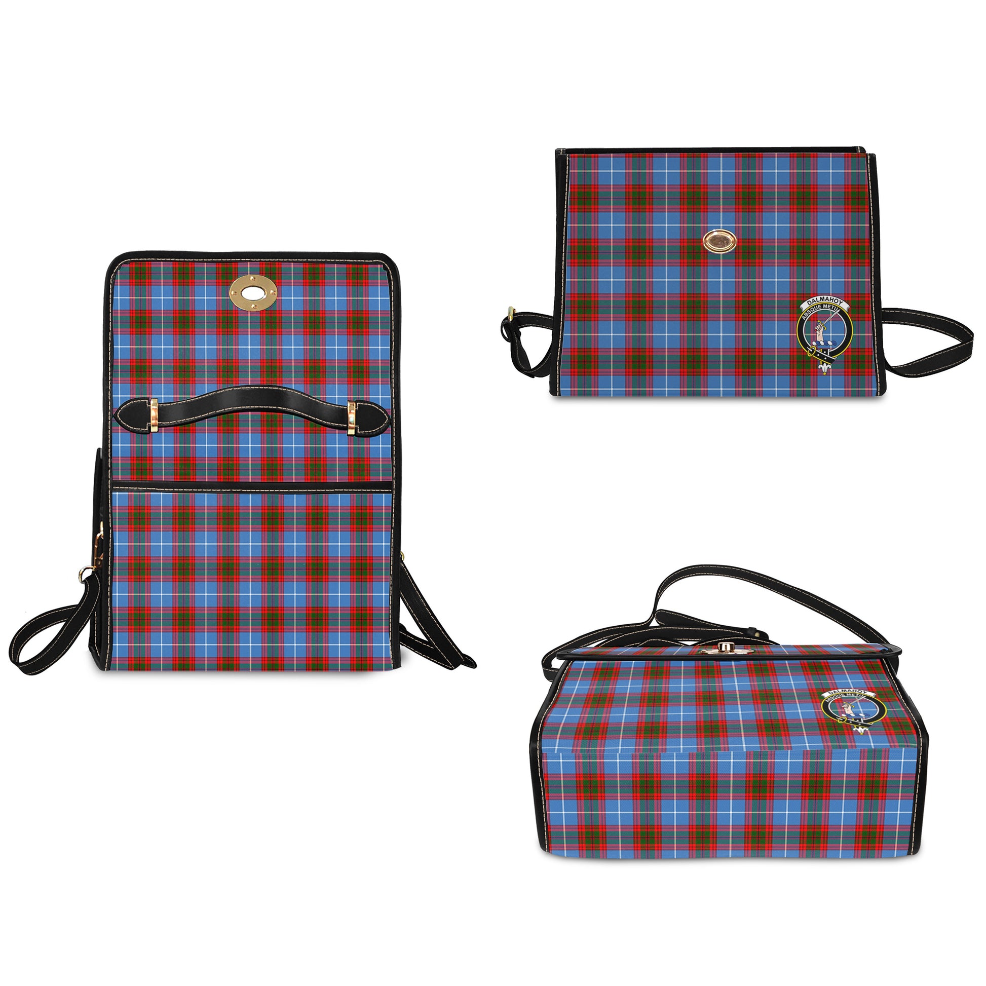 dalmahoy-tartan-leather-strap-waterproof-canvas-bag-with-family-crest