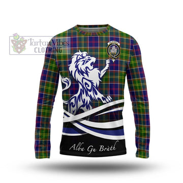 Dalrymple Tartan Long Sleeve T-Shirt with Alba Gu Brath Regal Lion Emblem Unisex - Tartan Vibes Clothing