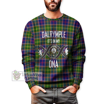 Dalrymple Tartan Sweatshirt with Family Crest DNA In Me Style