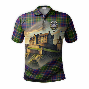 Dalrymple Tartan Family Crest Polo Shirt with Scottish Ancient Castle Style Kid - Tartan Vibes Clothing