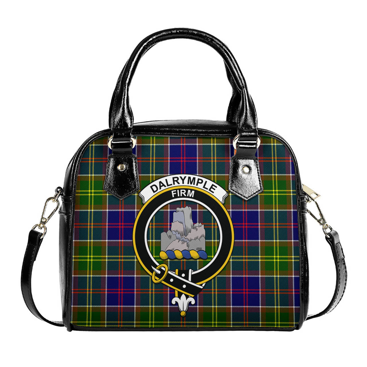 Dalrymple Tartan Shoulder Handbags with Family Crest One Size 6*25*22 cm - Tartanvibesclothing