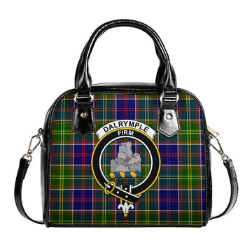 Dalrymple Tartan Shoulder Handbags with Family Crest