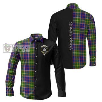 Dalrymple Tartan Long Sleeve Button Shirt with Family Crest and Half Of Me Style