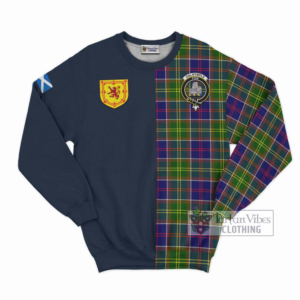 Tartan Vibes Clothing Dalrymple Tartan Sweatshirt with Scottish Lion Royal Arm Half Style