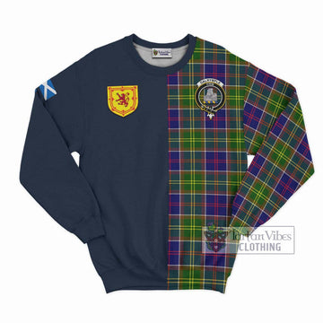 Dalrymple Tartan Sweatshirt Alba with Scottish Lion Royal Arm Half Style