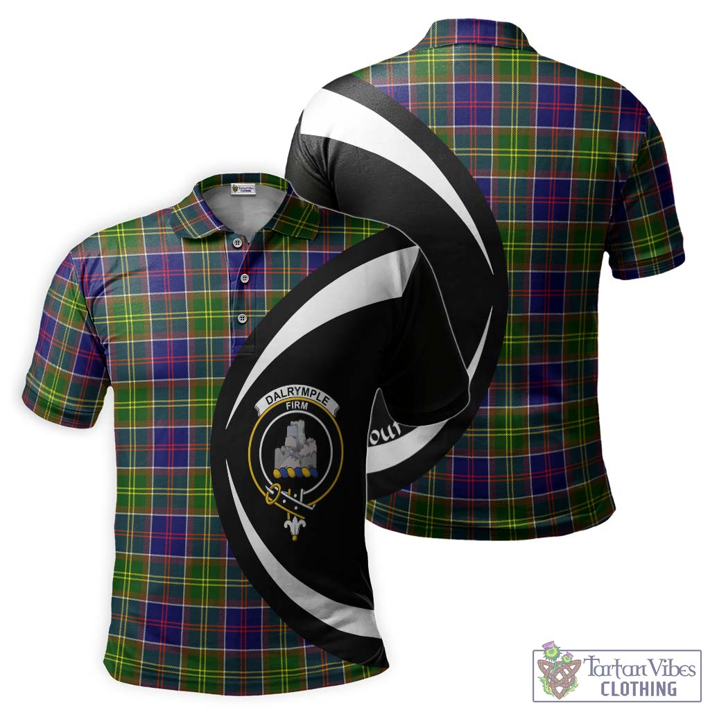 Dalrymple Tartan Men's Polo Shirt with Family Crest Circle Style Kid - Tartan Vibes Clothing