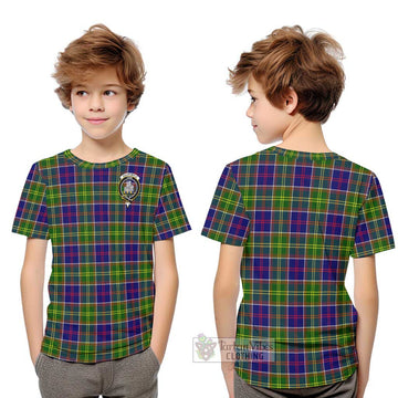 Dalrymple Tartan Kid T-Shirt with Family Crest