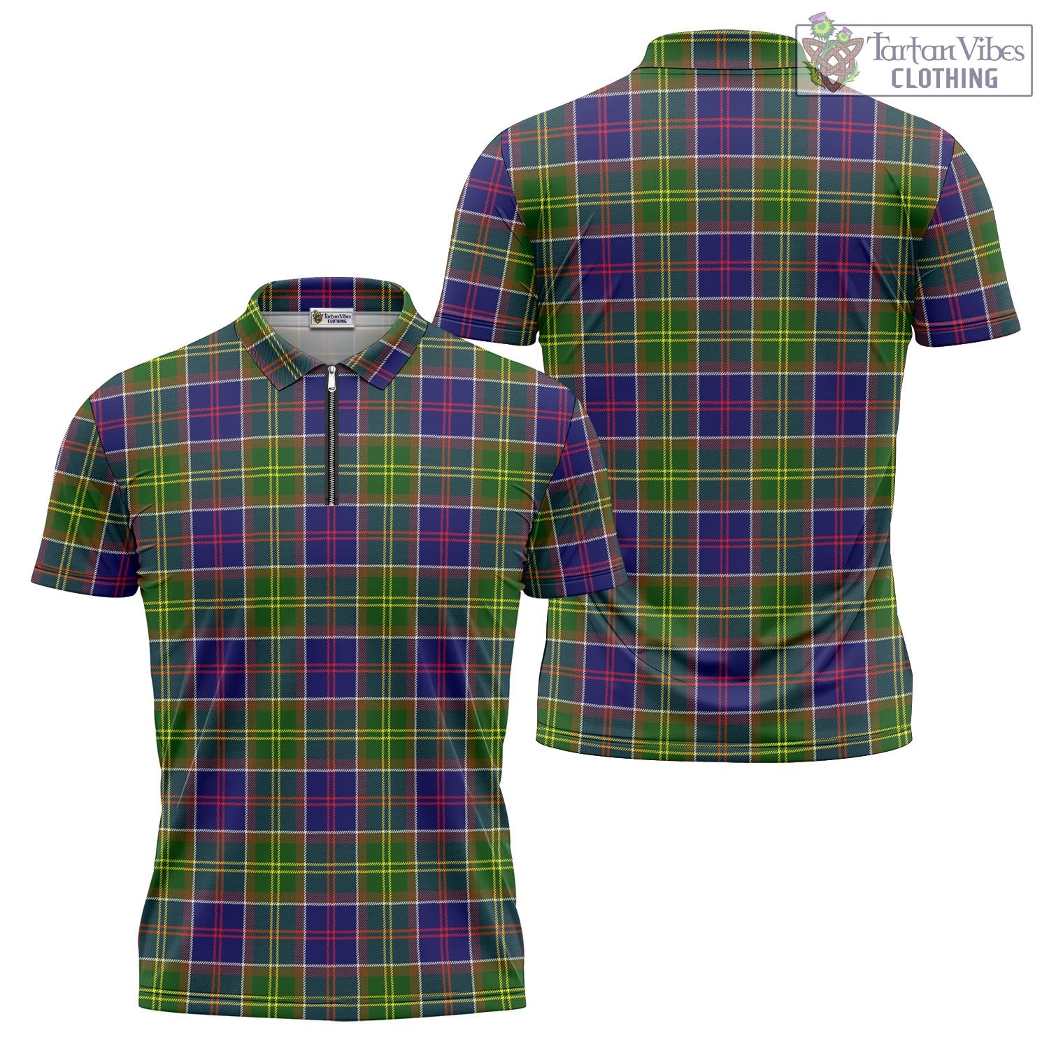 Tartan Vibes Clothing Dalrymple Tartan Zipper Polo Shirt