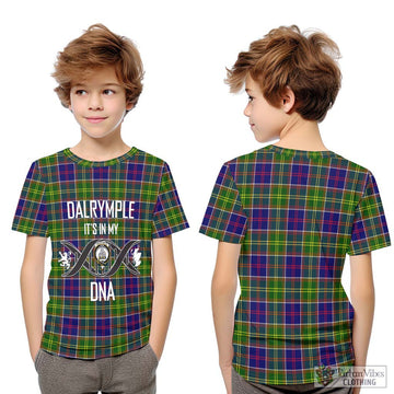 Dalrymple Tartan Kid T-Shirt with Family Crest DNA In Me Style