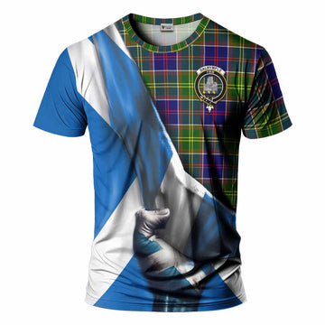 Dalrymple Tartan T-Shirt with Family Crest Scotland Patriotic Style