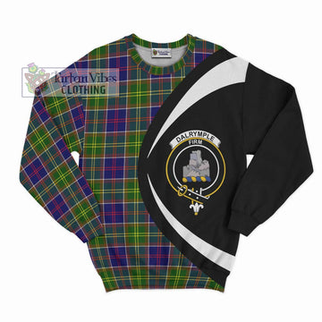 Dalrymple Tartan Sweatshirt with Family Crest Circle Style