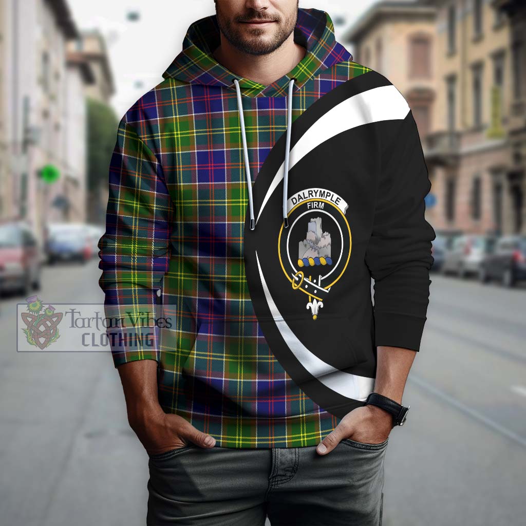 Tartan Vibes Clothing Dalrymple Tartan Hoodie with Family Crest Circle Style