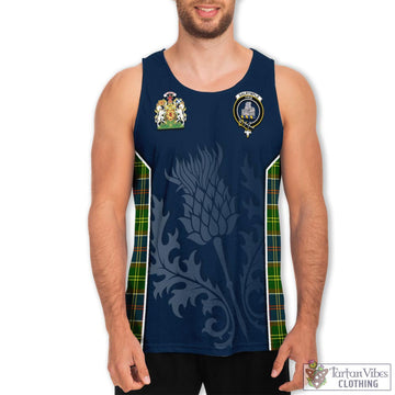 Dalrymple Tartan Men's Tanks Top with Family Crest and Scottish Thistle Vibes Sport Style