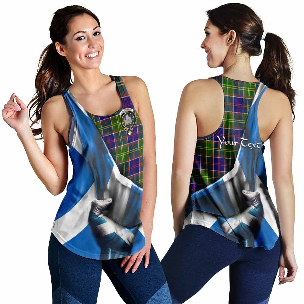 Tartan Vibes Clothing Dalrymple Tartan Women's Racerback Tanks with Family Crest Scotland Patriotic Style