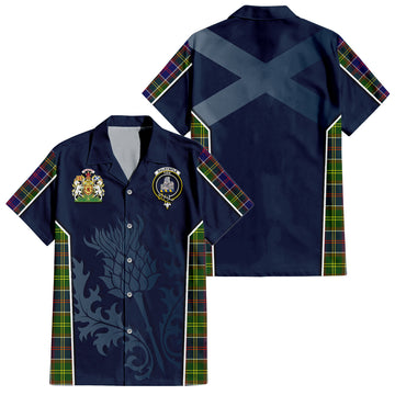 Dalrymple Tartan Hawaiian Shirt with Family Crest and Scottish Thistle Vibes Sport Style Kid - Tartan Vibes Clothing