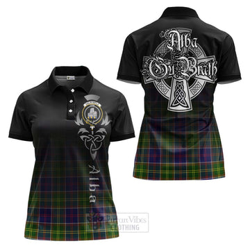 Dalrymple Tartan Women's Polo Shirt Featuring Alba Gu Brath Family Crest Celtic Inspired