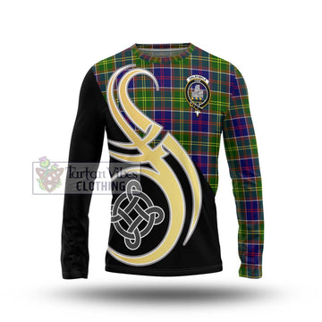 Dalrymple Tartan Long Sleeve T-Shirt with Family Crest and Celtic Symbol Style Unisex - Tartan Vibes Clothing
