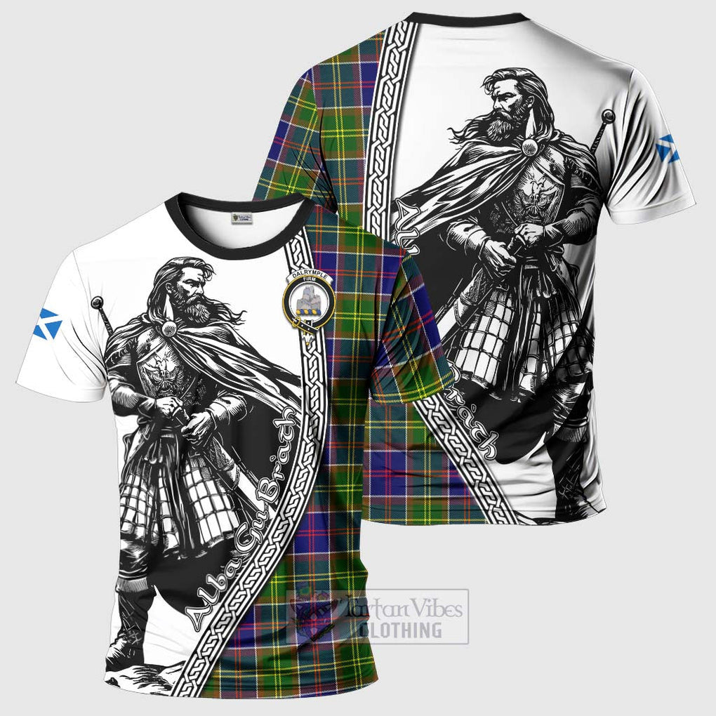 Dalrymple Tartan Clan Crest T-Shirt with Highlander Warrior Celtic Style Kid's Shirt - Tartan Vibes Clothing