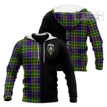 Dalrymple Tartan Knitted Hoodie with Family Crest and Half Of Me Style