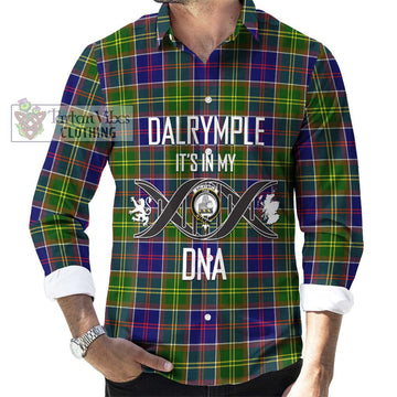 Dalrymple Tartan Long Sleeve Button Shirt with Family Crest DNA In Me Style