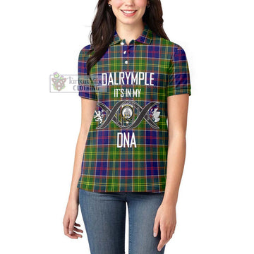 Dalrymple Tartan Women's Polo Shirt with Family Crest DNA In Me Style Women - Tartan Vibes Clothing