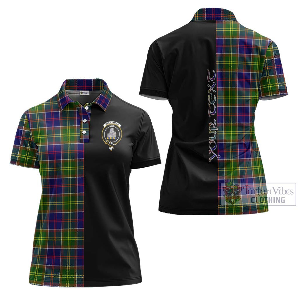 Dalrymple Tartan Women's Polo Shirt with Family Crest and Half Of Me Style Women - Tartanvibesclothing Shop