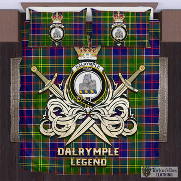 Dalrymple Tartan Bedding Set with Clan Crest and the Golden Sword of Courageous Legacy