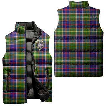 Dalrymple Tartan Sleeveless Puffer Jacket with Family Crest