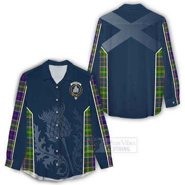 Dalrymple Tartan Women's Casual Shirt with Family Crest and Scottish Thistle Vibes Sport Style