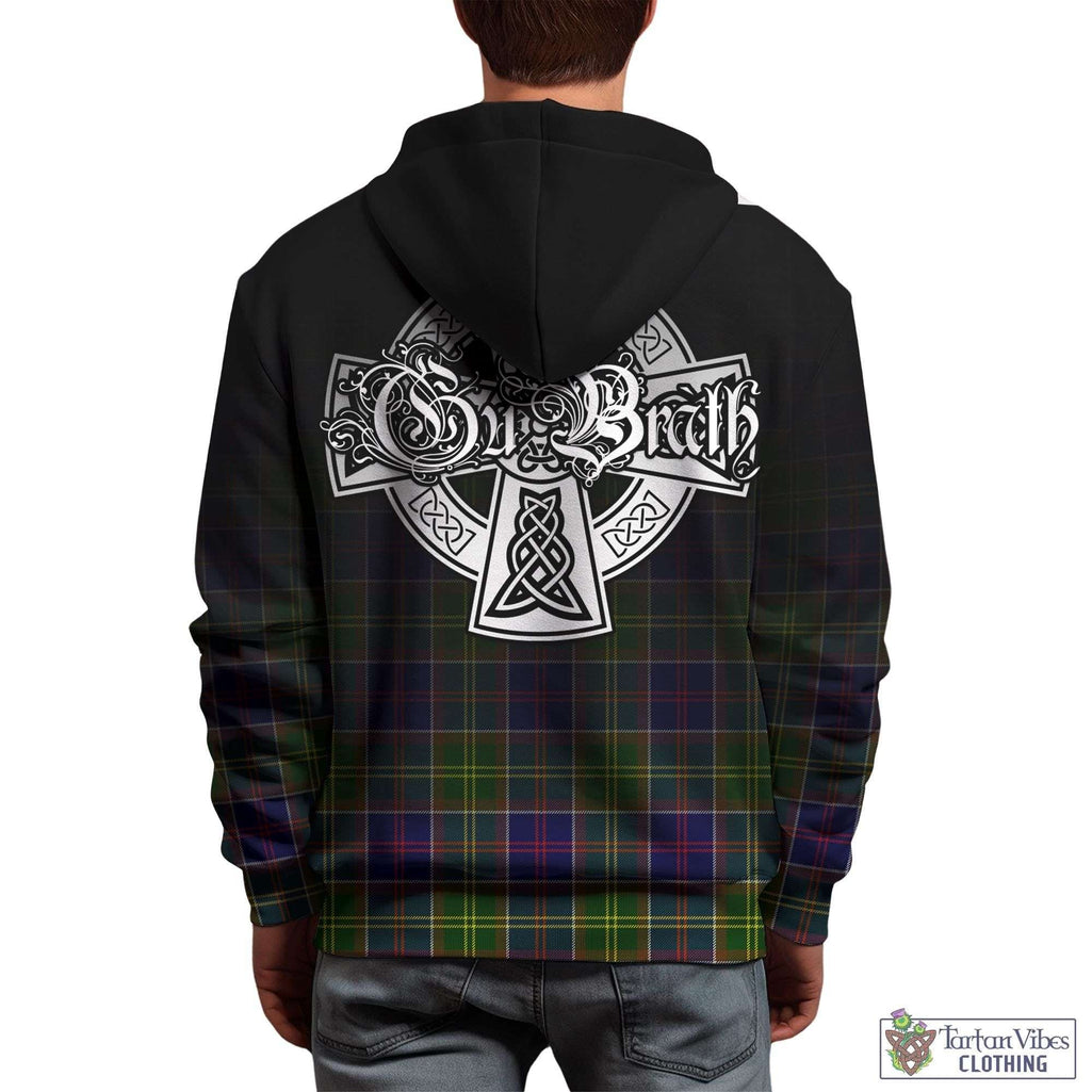 Tartan Vibes Clothing Dalrymple Tartan Hoodie Featuring Alba Gu Brath Family Crest Celtic Inspired