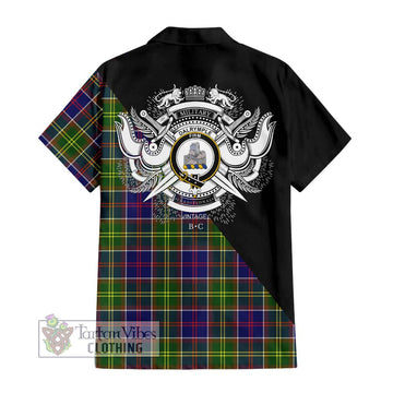 Dalrymple Tartan Hawaiian Shirt with Family Crest and Military Logo Style - Tartan Vibes Clothing