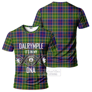 Dalrymple Tartan T-Shirt with Family Crest DNA In Me Style