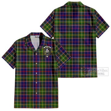 Dalrymple Tartan Cotton Hawaiian Shirt with Family Crest