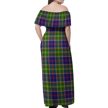 Dalrymple Tartan Off Shoulder Long Dress