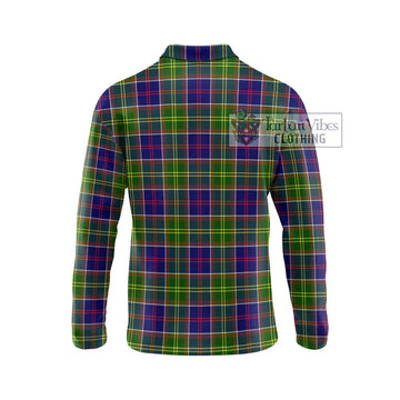 Dalrymple Tartan Long Sleeve Polo Shirt with Family Crest DNA In Me Style - Tartan Vibes Clothing