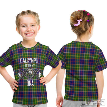 Dalrymple Tartan Kid T-Shirt with Family Crest DNA In Me Style