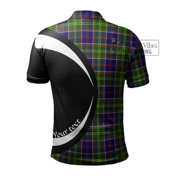 Dalrymple Tartan Men's Polo Shirt with Family Crest Circle Style