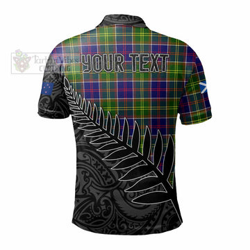 Dalrymple Crest Tartan Polo Shirt with New Zealand Silver Fern Half Style