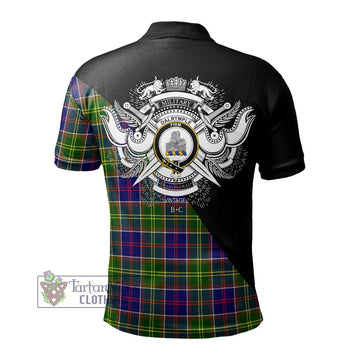 Dalrymple Tartan Polo Shirt with Family Crest and Military Logo Style - Tartan Vibes Clothing