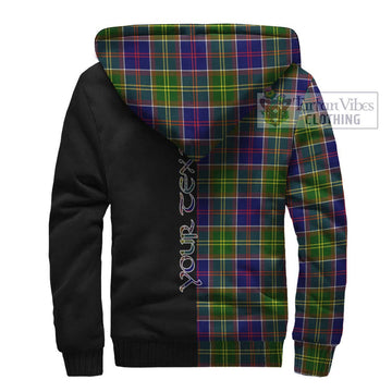 Dalrymple Tartan Sherpa Hoodie with Family Crest and Half Of Me Style