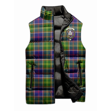 Dalrymple Tartan Sleeveless Puffer Jacket with Family Crest