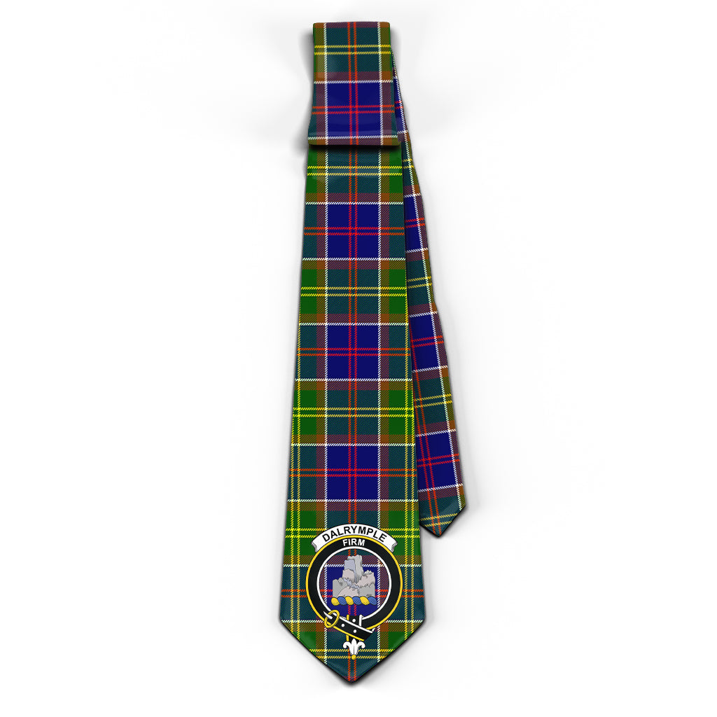 Dalrymple Tartan Classic Necktie with Family Crest - Tartan Vibes Clothing